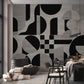 Modern Geometric Contrast Mural Wallpaper