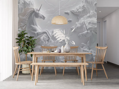 Majestic Unicorn Dreams Mural Wallpaper in dining room