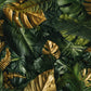 Tropical Jungle Gold Green Mural Wallpaper