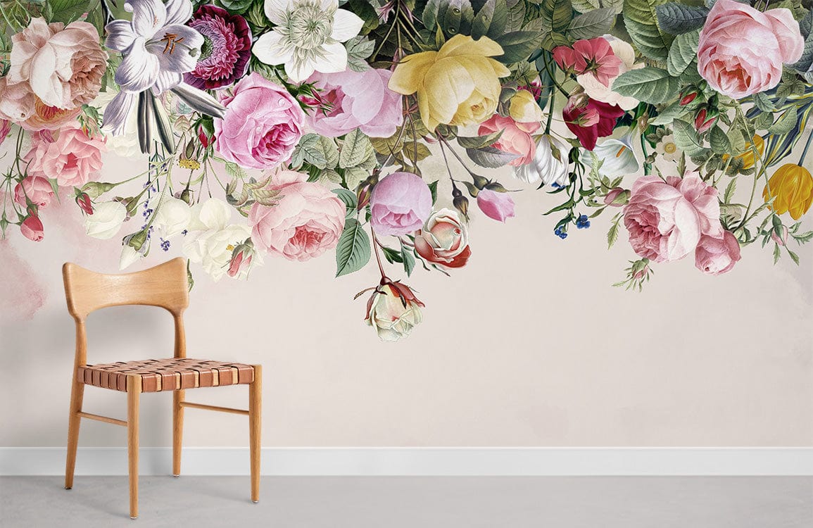 Elegant Vintage Floral Mural Wallpaper