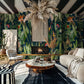 Exotic Garden Mural Wallpaper in living room