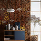 Tribal Fusion Mural Wallpaper in living room