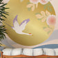 Golden Sunrise & Cranes Mural Wallpaper in entryway