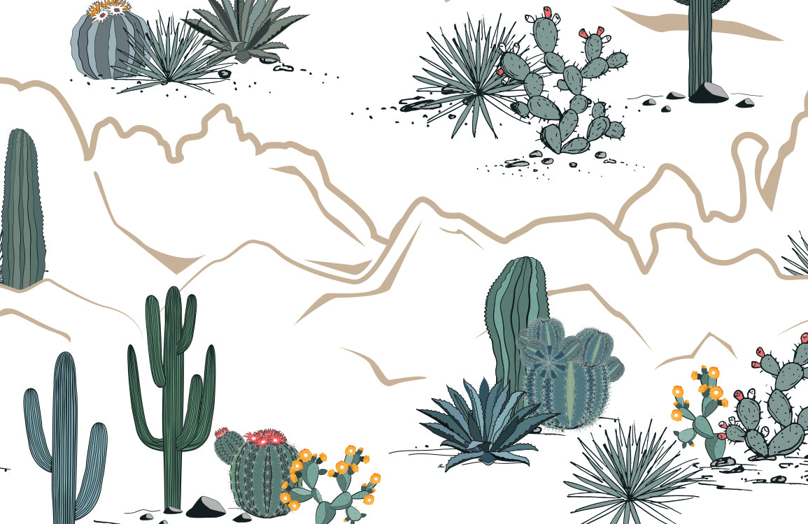 Desert Cactus Scenic Nature Mural Wallpaper