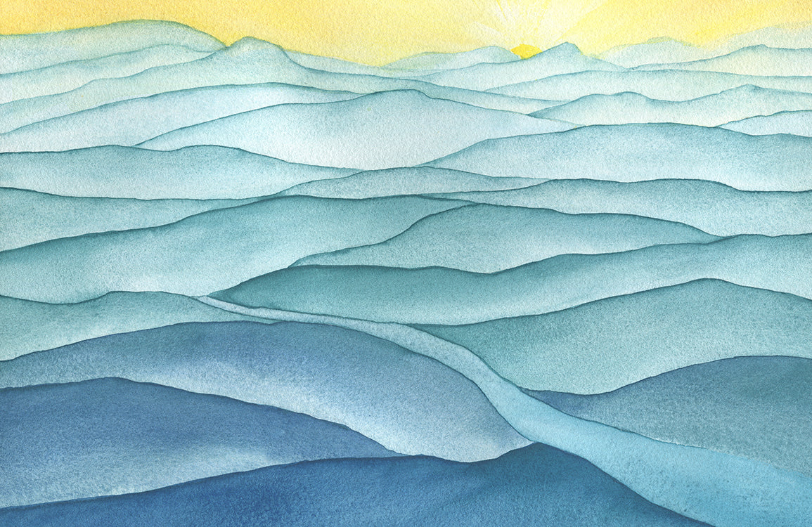 Serene Blue Ocean Wave Mural Wallpaper