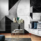 Monochrome Geometric Fragment Mural Wallpaper