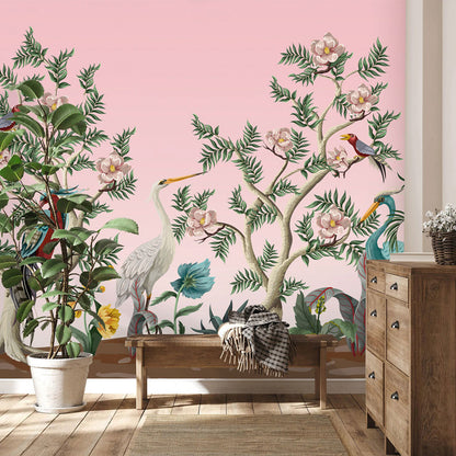 Vector Flower & Bird II Wallpaper Mural