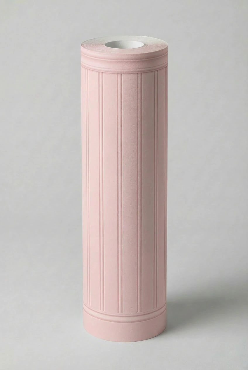 Blush Pink Beadboard Panel Wallpaper