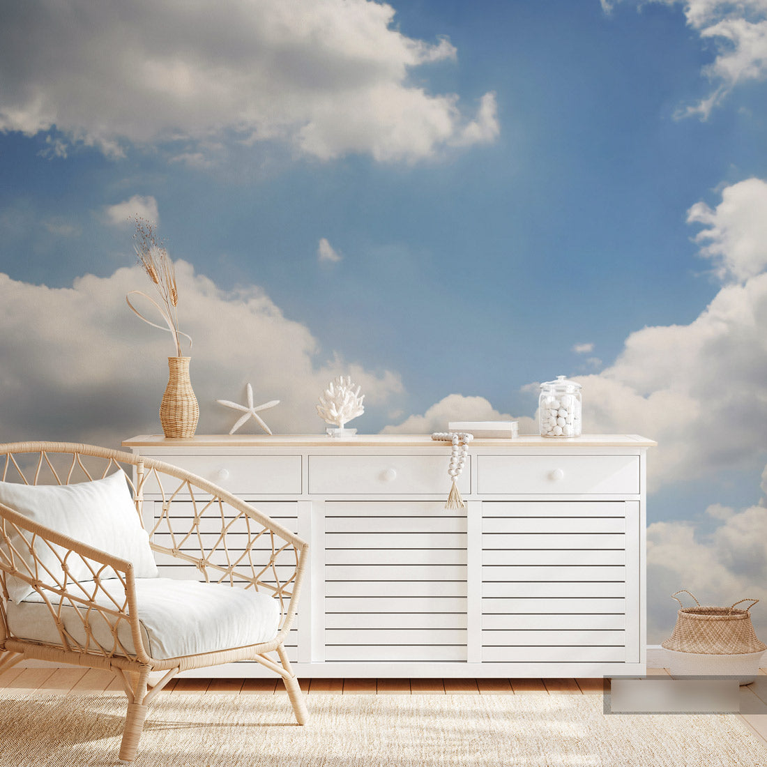 Peaceful Daylight Clouds Mural Wallpaper