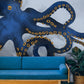 Underwater Octopus Navy Blue Wallpaper