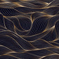 Golden Wave Lines Mural Wallpaper