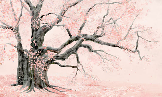 Serene Cherry Blossom Mural Wallpaper