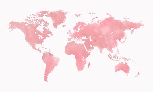 Pink Watercolor World Map Wallpaper