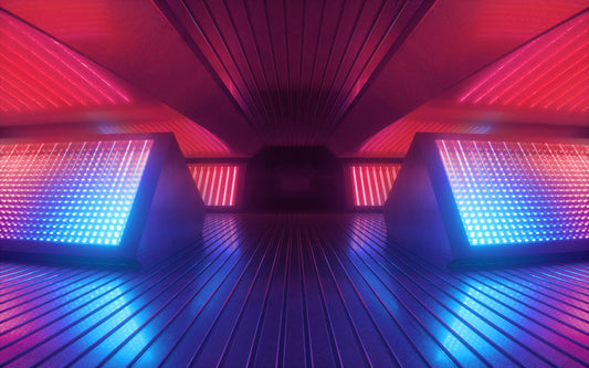 Neon Horizon Vortex Mural Wallpaper