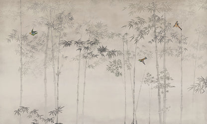 Misty Bamboo Grove Mural Wallpaper