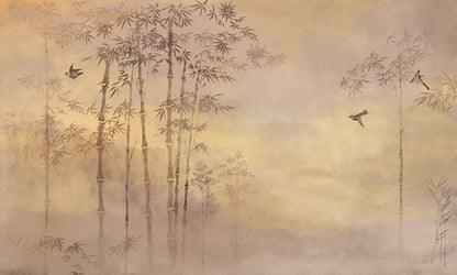 Golden Bamboo Forest Mural Wallpaper
