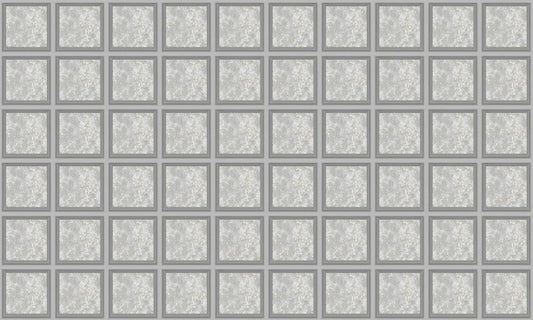 Silver Stone Grid Panel Mural Wallpaper