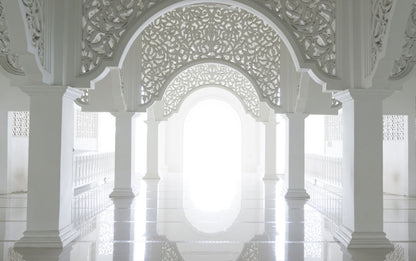 Elegant Arched Sanctuary Mural Wallpaper in hall or corridor