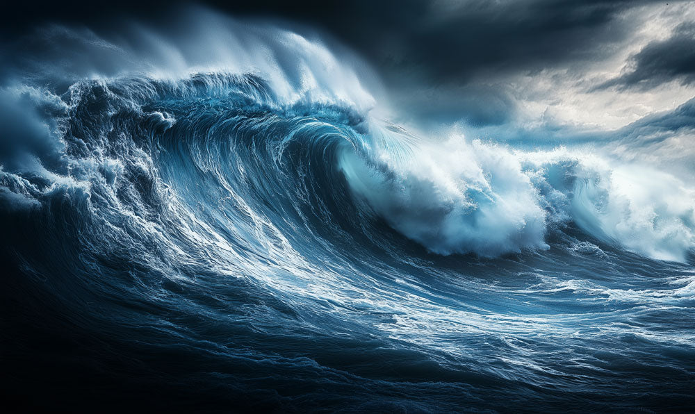 Midnight Ocean Surge Mural Wallpaper