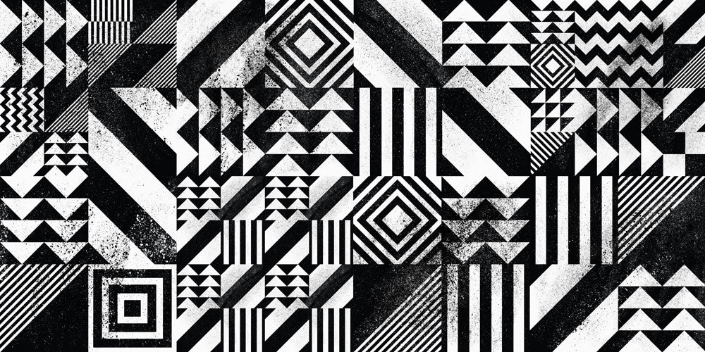 Bold Geometric Contrast Mural Wallpaper