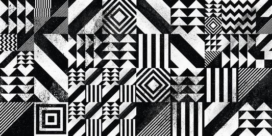 Bold Geometric Contrast Mural Wallpaper