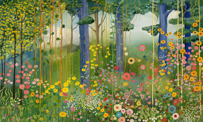 Klimt's Garden Mural Wallpaper