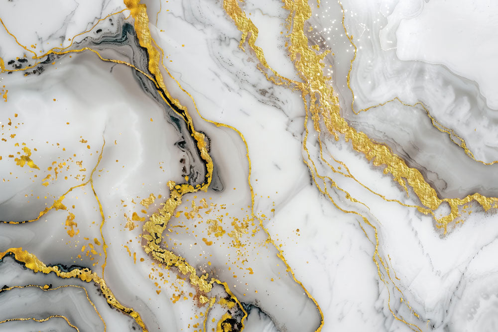 Golden Veined Marble Mural Wallpaper