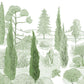 Green Botanical Landscape Illustrated Wallpaper