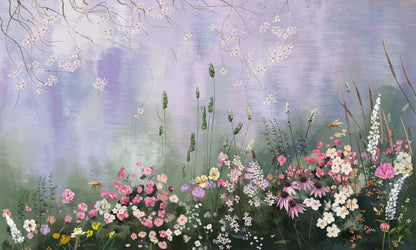 Imitation Oil Painting Flower Mural Wallpaper