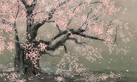 Blossoming Cherry Tree Mural Wallpaper