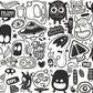 Whimsical Black White Doodle Mural Wallpaper