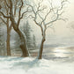 Silent Frosty Winter Forest Mural Wallpaper