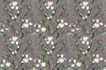 Moody Botanical Tulip Garden Wallpaper