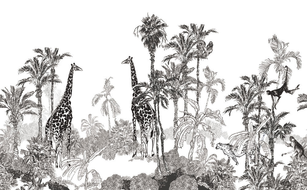 Exotic Safari Jungle Adventure Mural Wallpaper