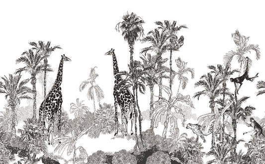Exotic Safari Jungle Adventure Mural Wallpaper