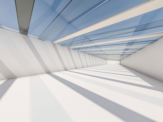 Skylight Perspective View Mural Wallpaper in hallway
