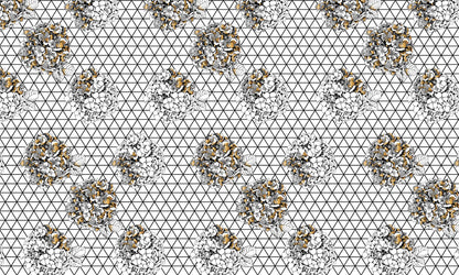 Geometric Floral Bouquet Pattern Wallpaper