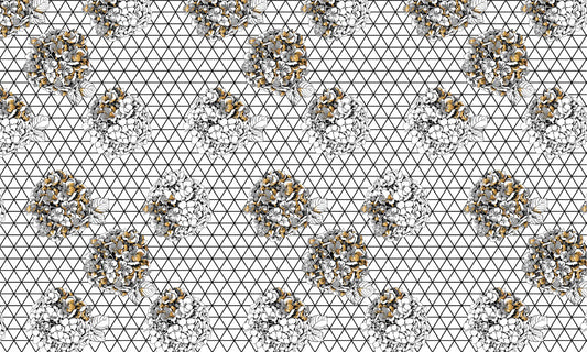 Geometric Floral Bouquet Pattern Wallpaper