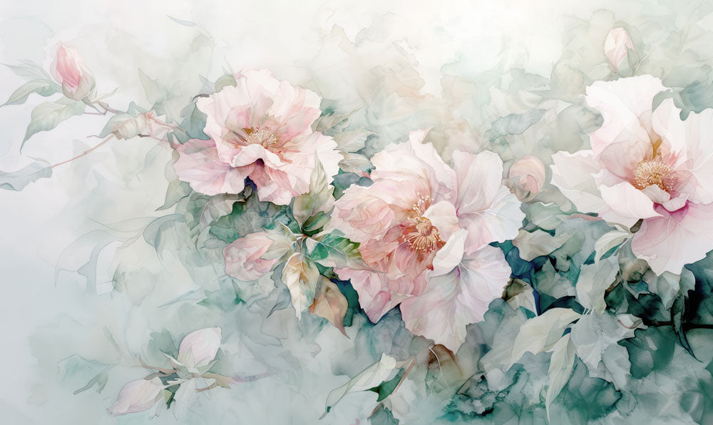 Elegant Pastel Blossom Floral Wallpaper