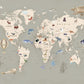 Vintage World Map Kids Wallpaper