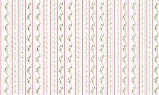 Elegant Floral Stripe Mural Wallpaper