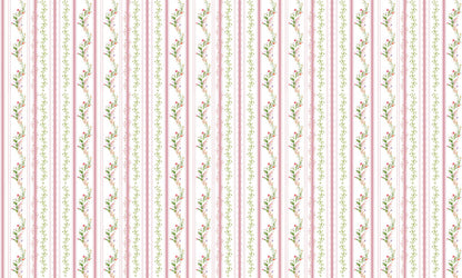 Elegant Floral Stripe Mural Wallpaper
