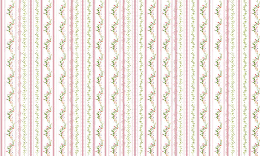 Elegant Floral Stripe Mural Wallpaper