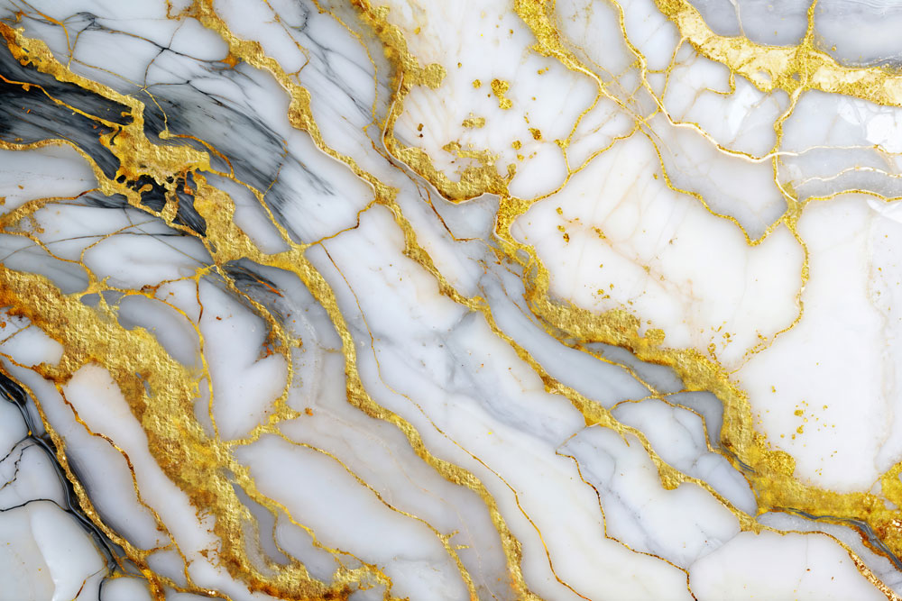 Majestic Gold Marble Mural Wallpaper