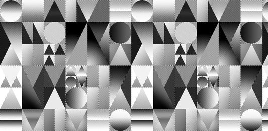 Monochrome Geometric Illusion Mural Wallpaper