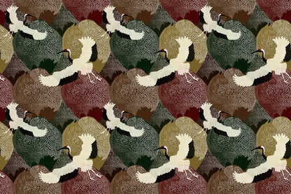 Cranes Over Peaks Mural Wallpaper