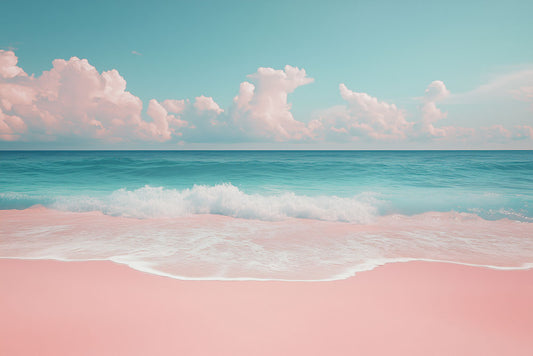 Pastel Pink Shoreline Mural Wallpaper
