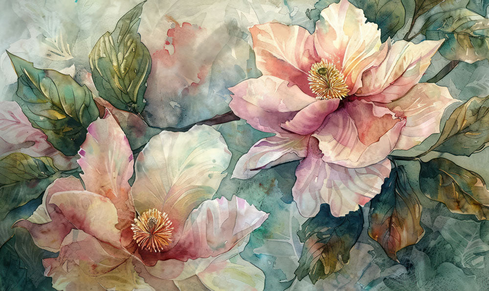 Elegant Watercolor Floral Art Wallpaper
