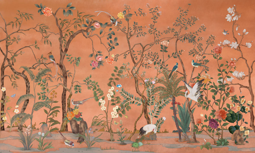 Whimsical Birdsong Mural Wallpaper