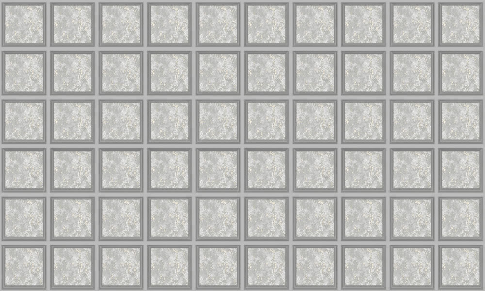 Silver Stone Grid Panel Mural Wallpaper